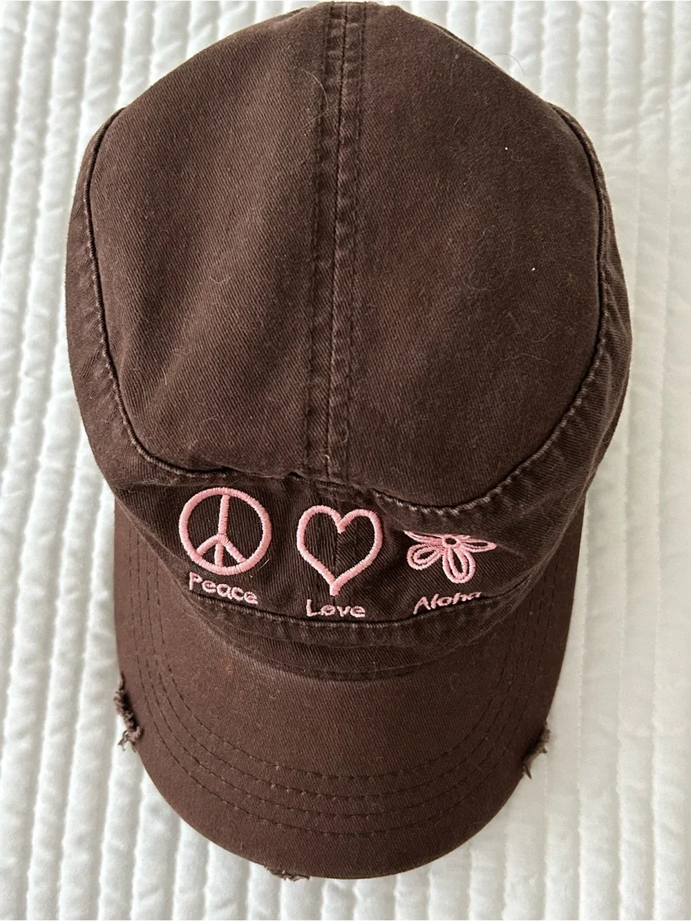 OTTO Peace Love Aloha Embroidered Cap
